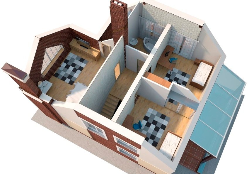 פרויקט תלת ממדי של בית דו קומתי 8x8 מ 'מגושי קצף פרויקט תלת ממדי של בית דו קומתי 8x8 מ 'מגושי קצף