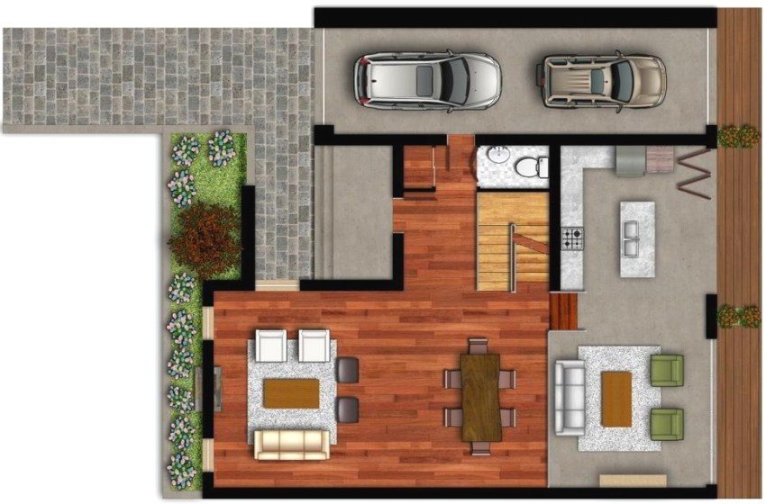 פריסת הבית 8 על 8 מטר עם מוסך לשתי מכוניות פריסת הבית 8 על 8 מטר עם מוסך לשתי מכוניות