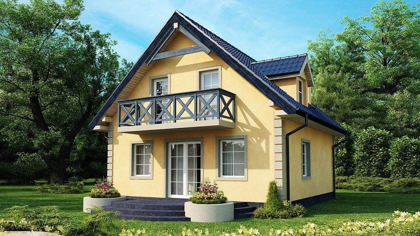 Projekt dwukondygnacyjnego domu kamiennego 6x6m Projekt dwukondygnacyjnego domu kamiennego 6x6m