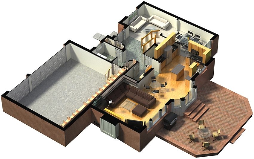 Mặt bằng tầng 1 nhà riêng có gara rộng Mặt bằng tầng 1 nhà riêng có gara rộng