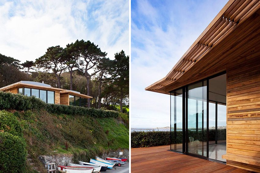 Lite rammehus med gulv til tak-vinduer Lite rammehus med gulv til tak-vinduer