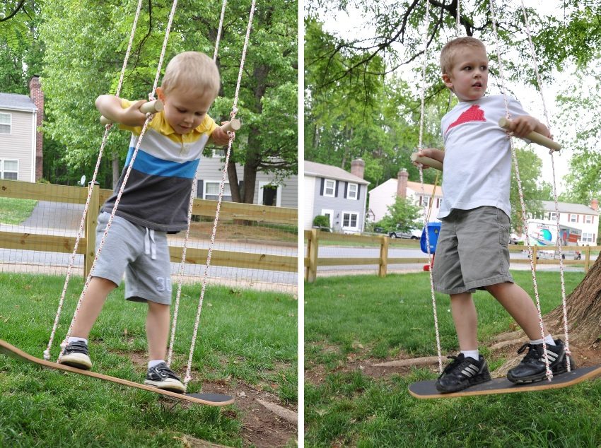 สวิงสเก็ตบอร์ดสำหรับเด็ก DIY สวิงสเก็ตบอร์ดสำหรับเด็ก DIY