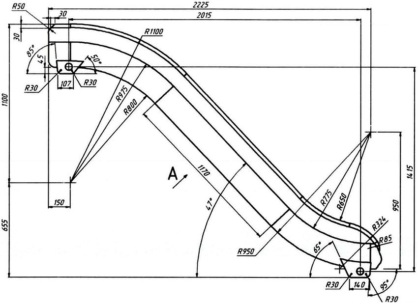 การวาดความลาดชันของสไลด์พร้อมขนาดการติดตั้ง การวาดความลาดชันของสไลด์พร้อมขนาดการติดตั้ง