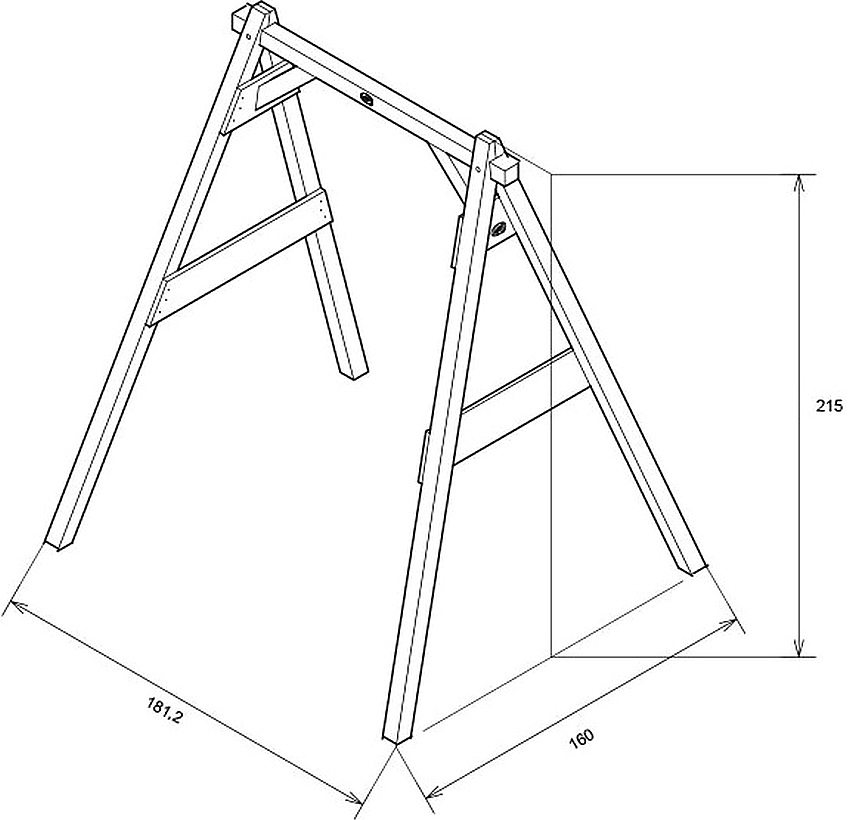 แผนภาพที่มีขนาดของโครงไม้สำหรับวงสวิงของเด็ก แผนภาพที่มีขนาดของโครงไม้สำหรับวงสวิงของเด็ก