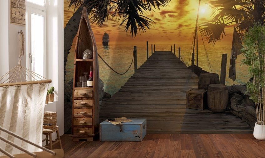 Bakgrunn med perspektiv utvider visuelt grensene for rommet Bakgrunn med perspektiv utvider visuelt grensene for rommet