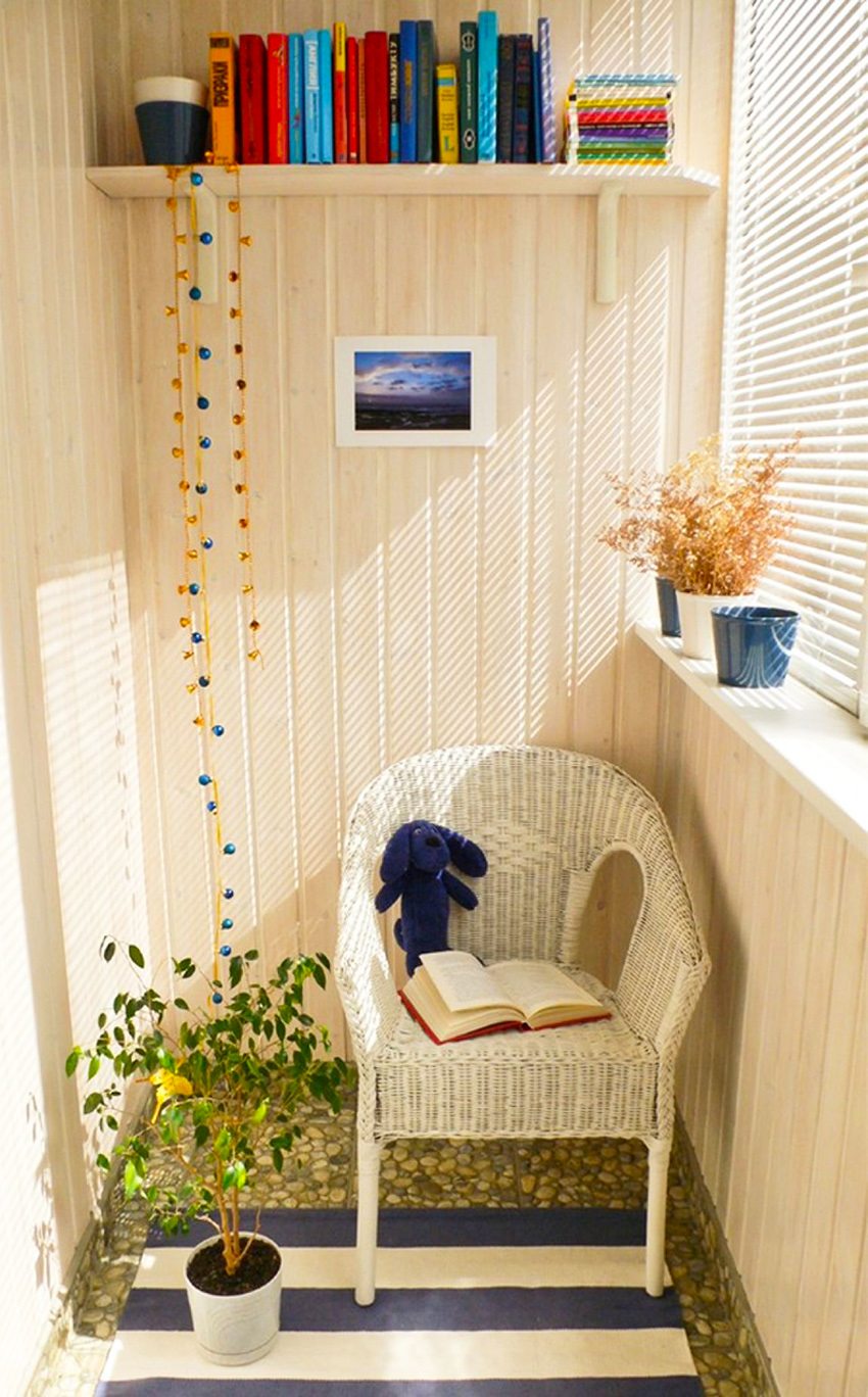 Валякът е използван за украса на стените на лоджията Валякът е използван за украса на стените на лоджията