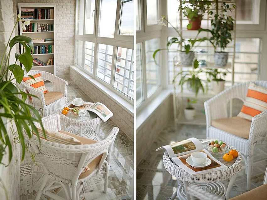 Балкон-лоджия, ограден с парапети от външната страна на прозорците Балкон-лоджия, ограден с парапети от външната страна на прозорците