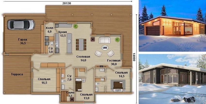 Công trình nhà 1 tầng có gara 3 phòng ngủ Dự án nhà 1 tầng có gara 3 phòng ngủ