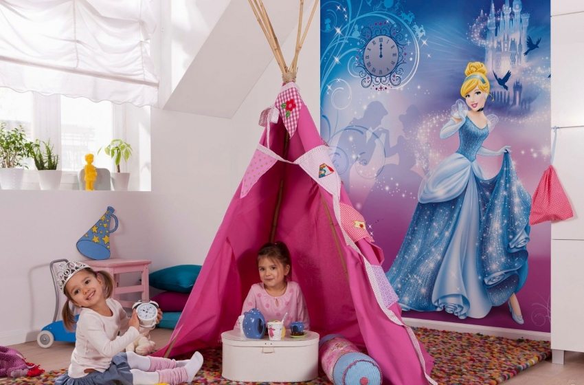 Bakgrunn i det indre av et barnerom for en jente Bakgrunn i det indre av et barnerom for en jente