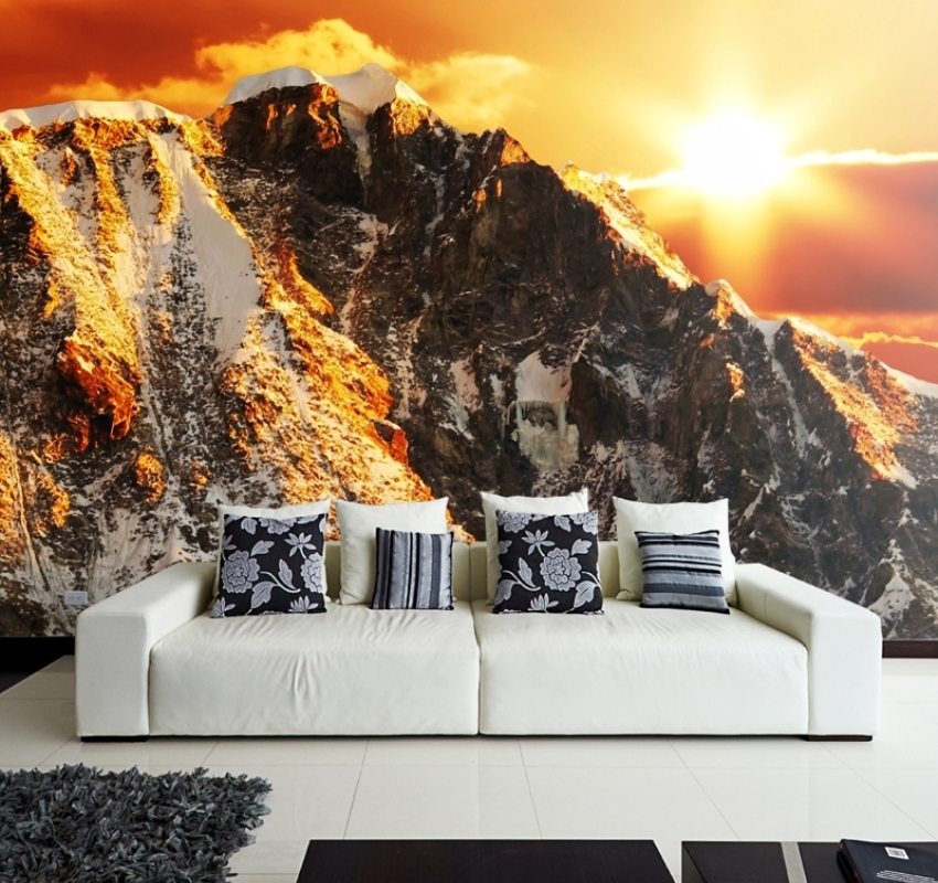 Volumetrisk tapet som viser fjelltopper Volumetrisk tapet som viser fjelltopper