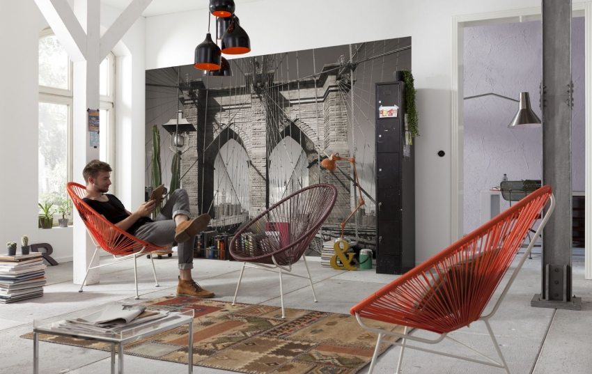 Bruk av 3D-lerreter i et moderne interiør Bruk av 3D-lerreter i et moderne interiør