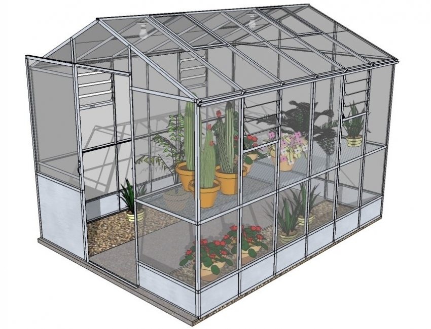 Visualisering af drivhusstrukturen fra et profilrør Visualisering af drivhusstrukturen fra et profilrør
