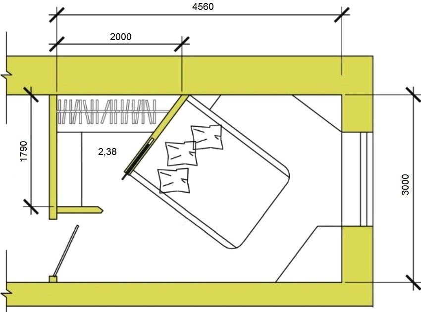 Isang halimbawa ng pag-aayos ng isang dressing room na may mga sliding door sa isang silid-tulugan Isang halimbawa ng pag-aayos ng isang dressing room na may mga sliding door sa isang silid-tulugan