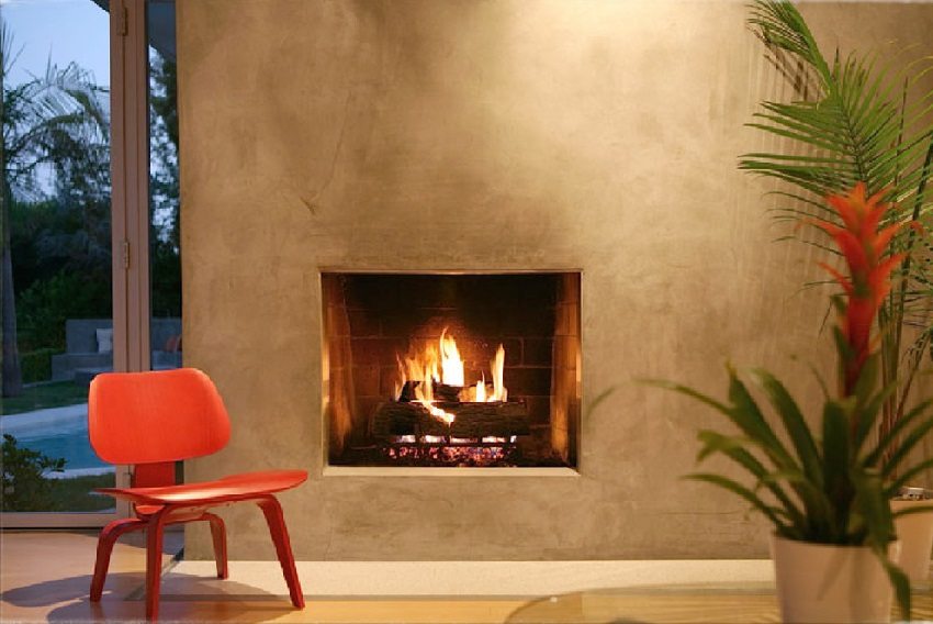 Varm pastellskygge av vegger i peisestuen Varm pastellskygge av vegger i peisestuen