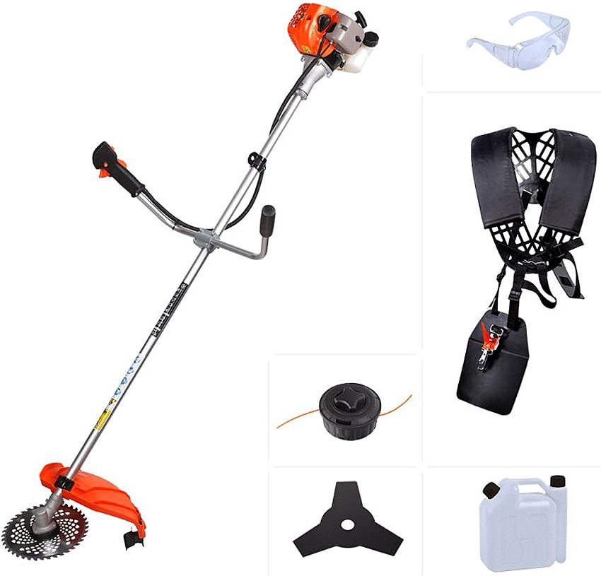 Benzin-Sense Patriot T 545 Pro ist in der Lage, jede Art von Vegetation auf dem Gelände zu bewältigen Benzin-Sense Patriot T 545 Pro ist in der Lage, jede Art von Vegetation auf dem Gelände zu bewältigen