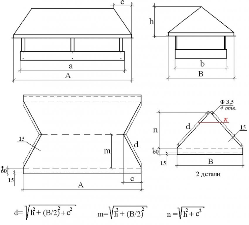 Pattern-pattern pour faire une cheminée pour un tuyau Pattern-pattern pour faire une cheminée pour un tuyau