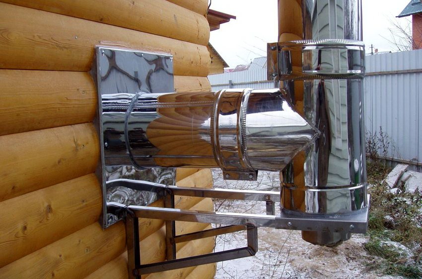 Instal·lació d’un sandvitx de xemeneia en una caseta de fusta Instal·lació d’un sandvitx de xemeneia en una caseta de fusta