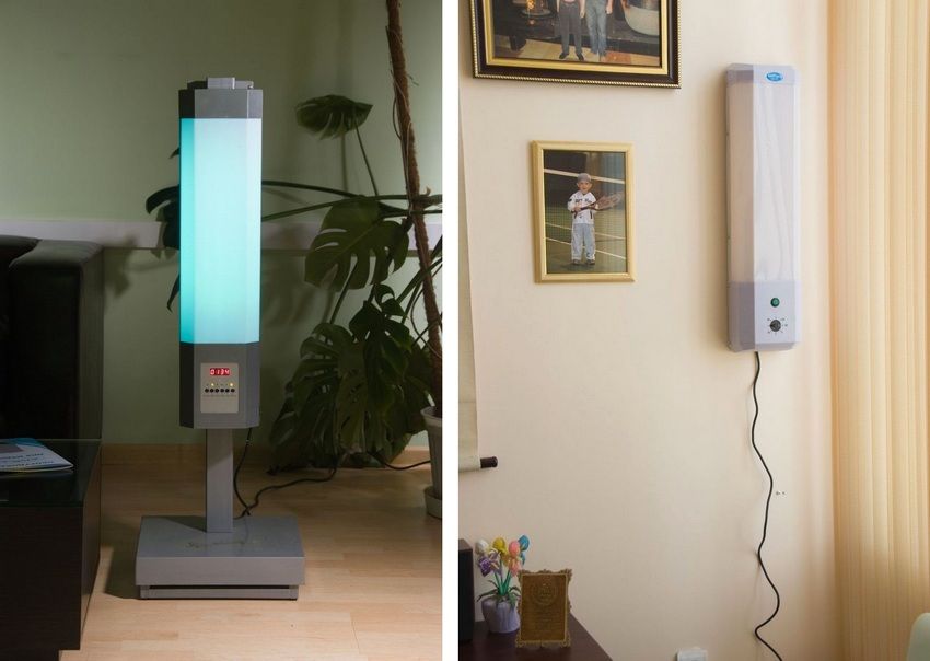 Kvartsbestrålere til hjemmebrug i det indre af en lejlighed Kvartsbestrålere til hjemmebrug i det indre af en lejlighed