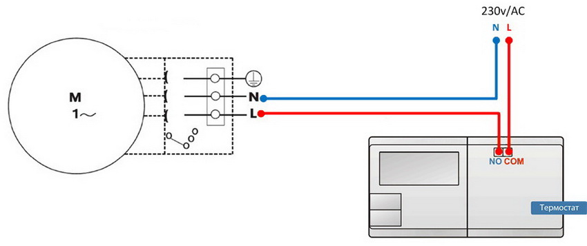 תרשים חיווט של תרמוסטט לחדר לדוד חימום תרשים חיווט של תרמוסטט לחדר לדוד חימום