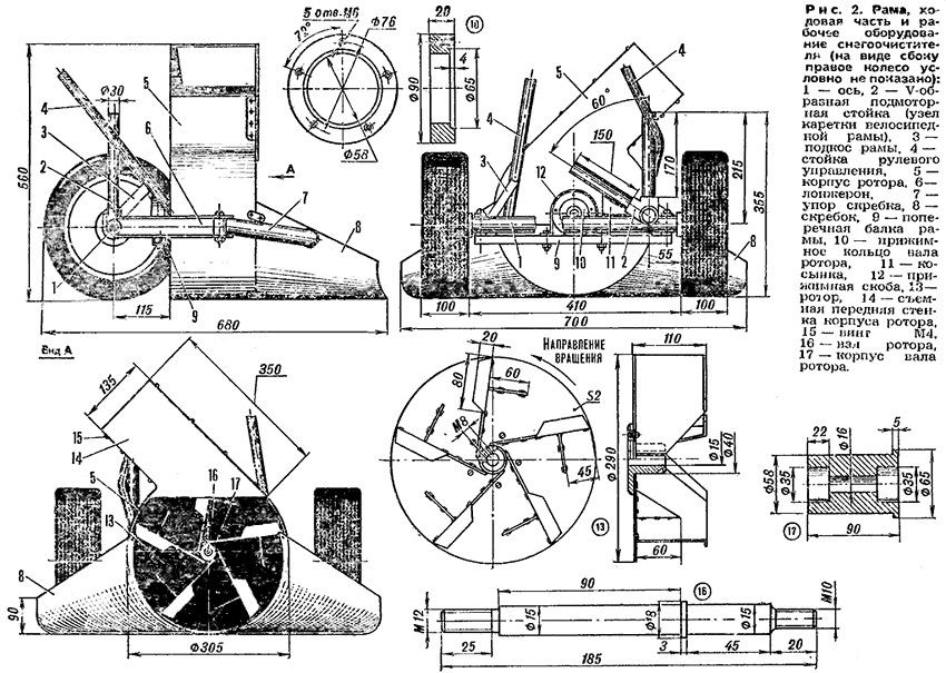 Uređaj rotacijskog čistača snijega Uređaj rotacijskog čistača snijega