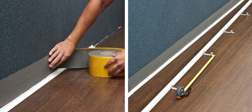 Schritte 3 und 4: Bringen Sie das Wärmedämmband an und befestigen Sie die obere Diele an der Wand Schritte 3 und 4: Bringen Sie das Wärmedämmband an und befestigen Sie die obere Diele an der Wand