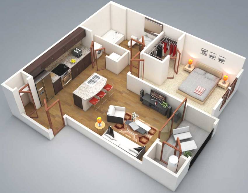 Đồ án 3D căn hộ chung cư có phòng thay đồ trong phòng ngủ Đồ án 3D căn hộ chung cư có phòng thay đồ trong phòng ngủ