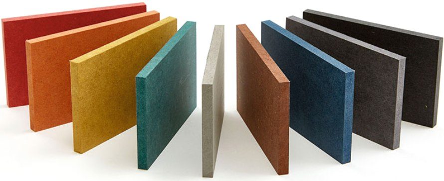 MDF-paneler malet i forskellige farver MDF-paneler malet i forskellige farver