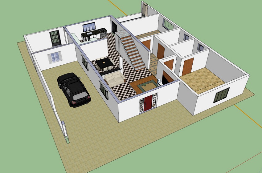 Projekt domu z garażem z paneli SIP Projekt domu z garażem z paneli SIP