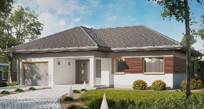 Projekt 3D parterowego domu z paneli SIP Projekt 3D parterowego domu z paneli SIP