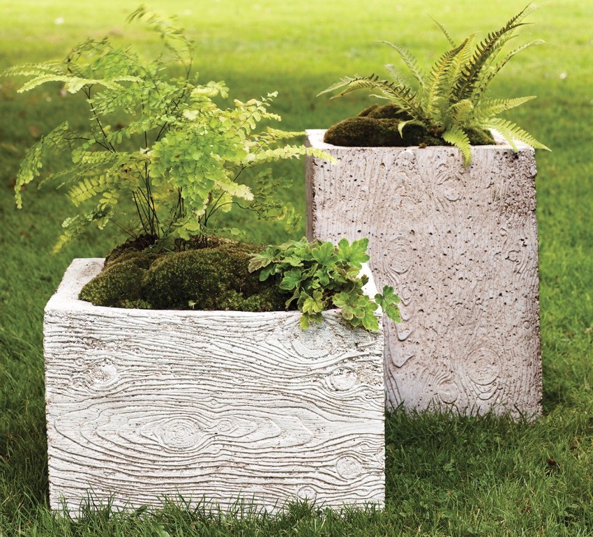 Chậu hoa bằng bê tông đường phố có bề mặt kết cấu Chậu hoa bằng bê tông đường phố có bề mặt kết cấu