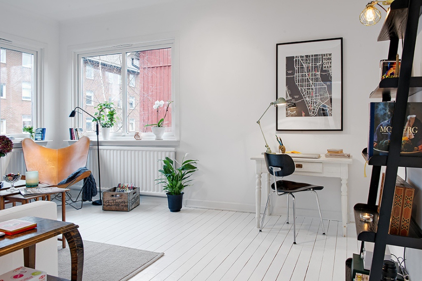 Vynikajúcim riešením pre vizuálne rozšírenie priestoru je rovnaká svetlá farba stien a podlahy Vynikajúcim riešením pre vizuálne rozšírenie priestoru je rovnaká svetlá farba stien a podlahy