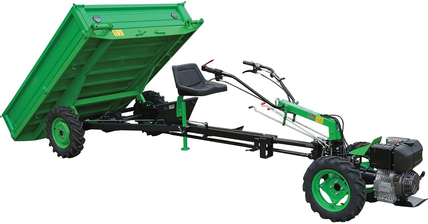 Motoblock với xe kéo để vận chuyển cây trồng Motoblock với xe kéo để vận chuyển cây trồng