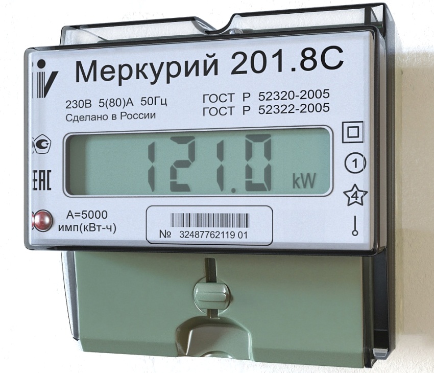 Readings of consumed electricity on the meter display Mercury 201.8С Readings of consumed electricity on the meter display Mercury 201.8С