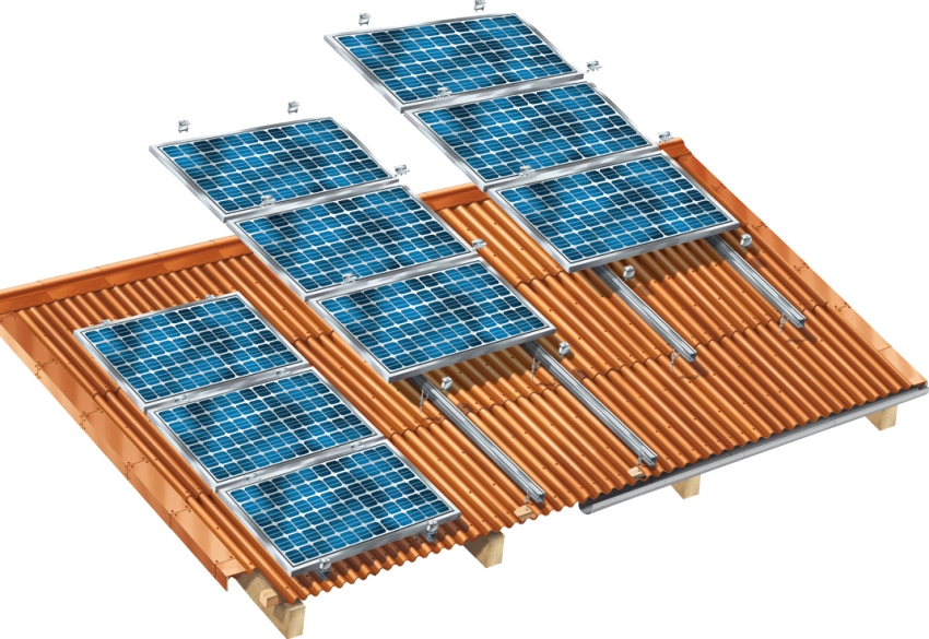 Sơ đồ 3D lắp đặt tấm pin mặt trời Sơ đồ 3D lắp đặt tấm pin mặt trời