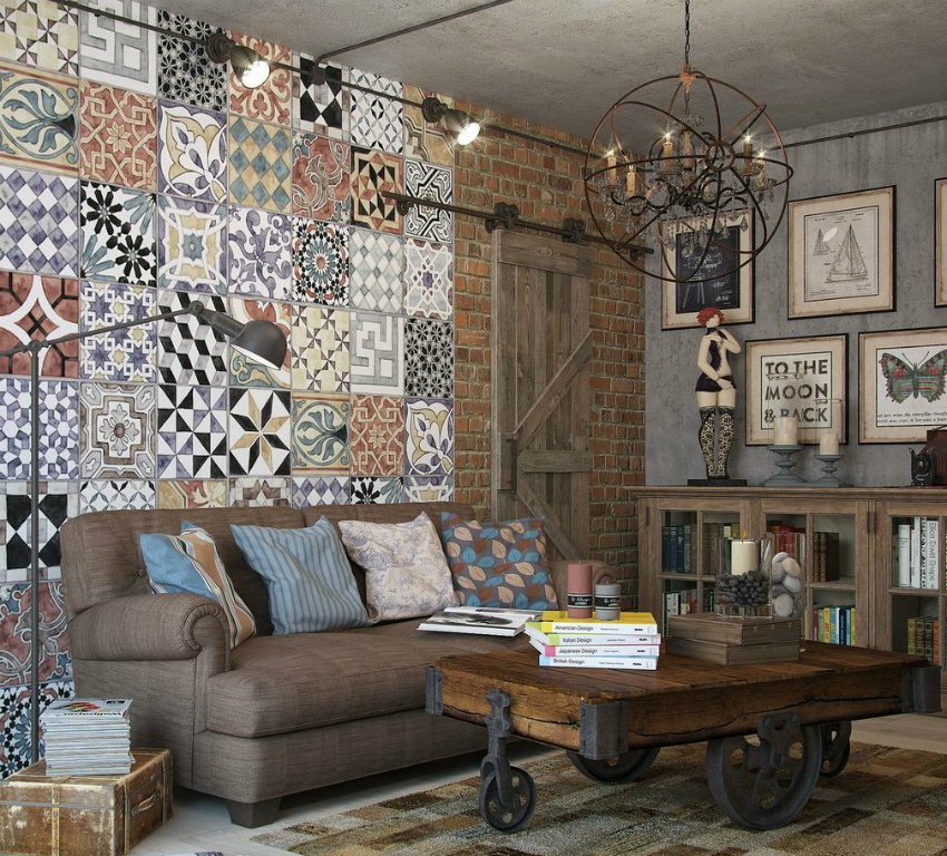 Vekové prvky dekorácie sú nádherne kombinované s textúrovanou dekoráciou steny Vekové prvky dekorácie sú nádherne kombinované s textúrovanou dekoráciou steny