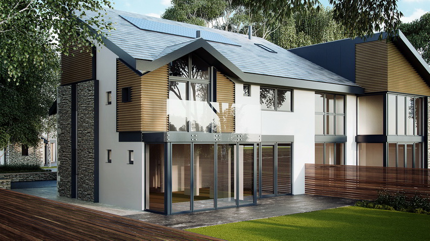 השימוש בשיטת הרצועות של גימור משטחים אנכיים נמצא לעתים קרובות בקוטג'ים מודרניים השימוש בשיטת הרצועות של גימור משטחים אנכיים נמצא לעתים קרובות בקוטג'ים מודרניים