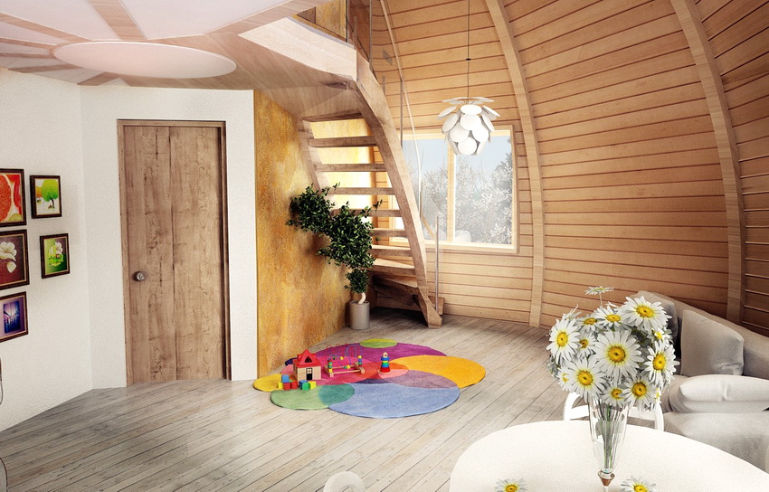 Gamit ang hindi pangkaraniwang hugis ng bahay, maaari kang lumikha ng mga kagiliw-giliw na mga solusyon sa interior design Gamit ang hindi pangkaraniwang hugis ng bahay, maaari kang lumikha ng mga kagiliw-giliw na mga solusyon sa interior design