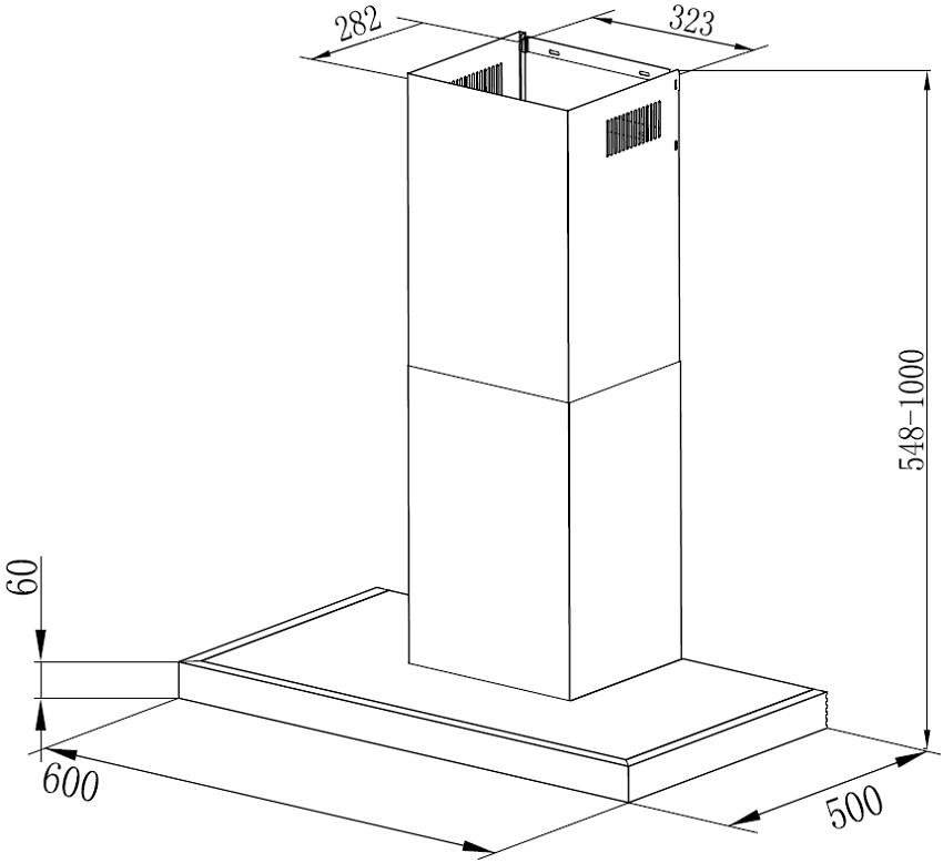 Rozmery vstavaného digestora v kuchyni 60 cm Rozmery vstavaného digestora v kuchyni 60 cm