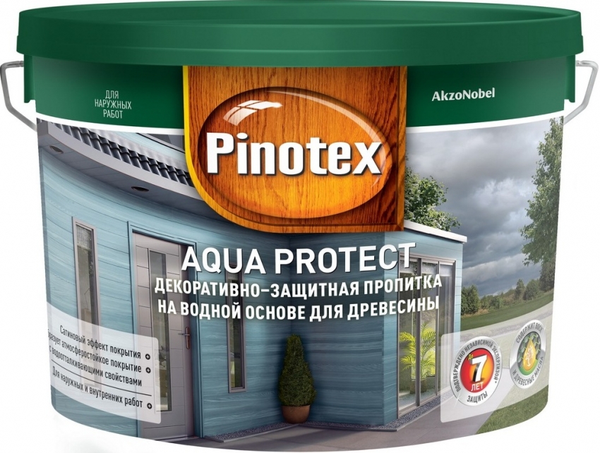 Kvalitetni i trajni rezultati bojenja mogu se postići nanošenjem 2-3 sloja zaštitne impregnacije Pinotex AQUA PROTECT za drvo. Kvalitetni i trajni rezultati bojenja mogu se postići nanošenjem 2-3 sloja zaštitne impregnacije Pinotex AQUA PROTECT za drvo.