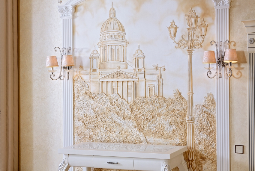 Ručne vyrobená freska je drahý, ale veľmi krásny typ dekorácie steny, ktorá sa hodí ku klasickému interiéru Ručne vyrobená freska je drahý, ale veľmi krásny typ dekorácie steny, ktorá sa hodí ku klasickému interiéru