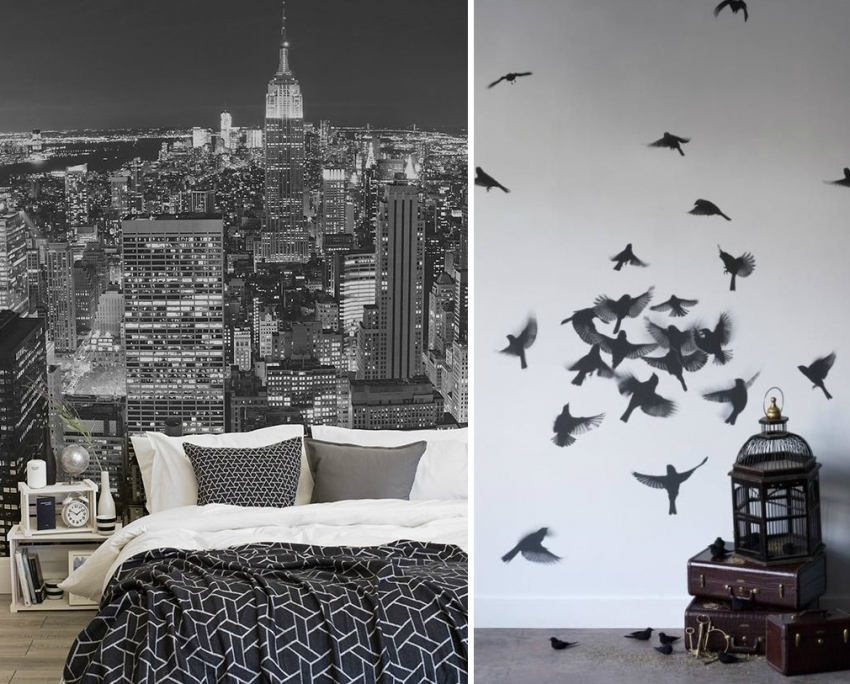 Fototapeten sind eine großartige Option, um einen Raum in Schwarzweiß zu dekorieren Fototapeten sind eine großartige Option, um einen Raum in Schwarzweiß zu dekorieren