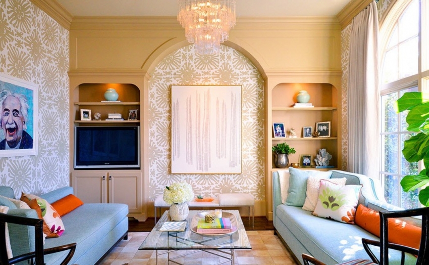 С помощта на тапет можете да подчертаете благоприятно характеристиките на стаята - подчертайте арките на прозореца или отворите С помощта на тапет можете да подчертаете благоприятно характеристиките на стаята - подчертайте арките на прозореца или отворите