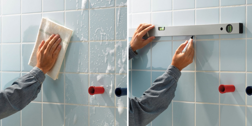 Πριν τοποθετήσετε ένα νέο στρώμα πλακιδίων, η βάση πρέπει να καθαριστεί από βρωμιά και να επισημανθεί Πριν τοποθετήσετε ένα νέο στρώμα πλακιδίων, η βάση πρέπει να καθαριστεί από βρωμιά και να επισημανθεί