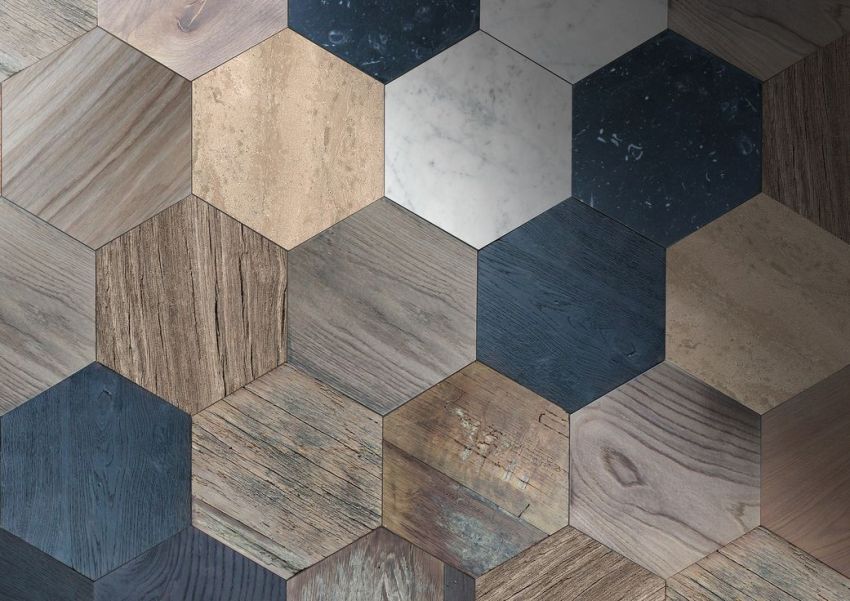 Originale fliser i form av en sekskant Originale fliser i form av en sekskant