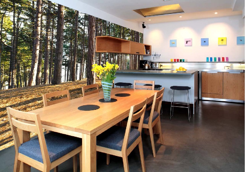 3D тапет в кухнята с изображението на гората 3D тапет в кухнята с изображението на гората