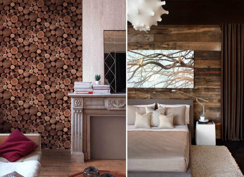 Primjeri uspješnog naglaska zidne dekoracije pomoću tapeta koje oponašaju drvo Primjeri uspješnog naglaska zidne dekoracije pomoću tapeta koje oponašaju drvo