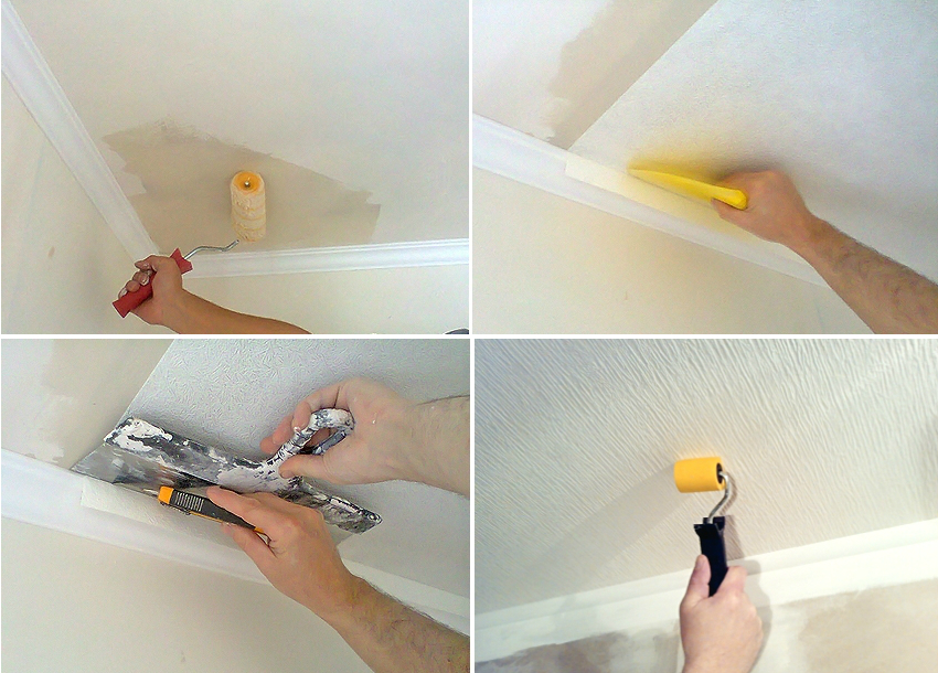 Kun liimataan tapettia maalattavaksi kattoon, sinun on kiinnitettävä erityistä huomiota liitoksiin Kun liimataan tapettia maalattavaksi kattoon, sinun on kiinnitettävä erityistä huomiota liitoksiin