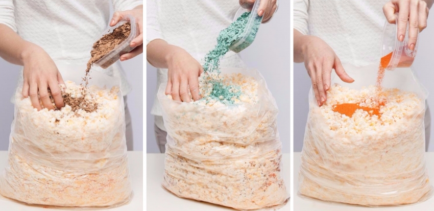 A folyékony tapéta egyik jellemzője a töltőanyagok, a szín és a felület textúrájának megváltoztatása A folyékony tapéta egyik jellemzője a töltőanyagok, a szín és a felület textúrájának megváltoztatása