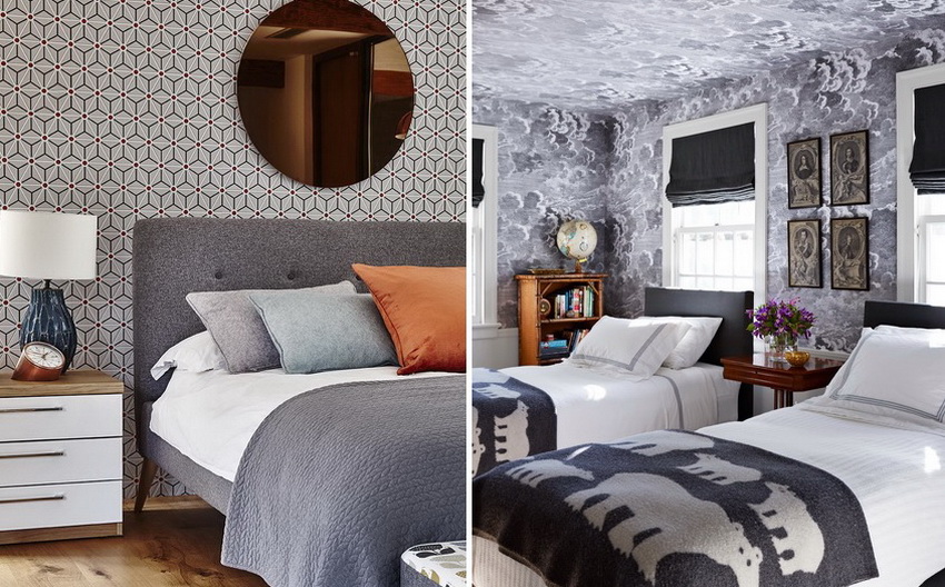 Ang dekorasyon sa dingding na may kulay-abo na wallpaper ay nangangailangan ng maliliwanag na accent sa anyo ng mga panloob na detalye Ang dekorasyon sa dingding na may kulay-abo na wallpaper ay nangangailangan ng maliliwanag na accent sa anyo ng mga panloob na detalye