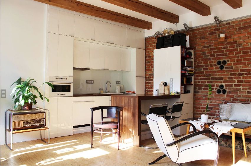 Murværk bruges ofte i loft-interiør Murværk bruges ofte i loft-interiør